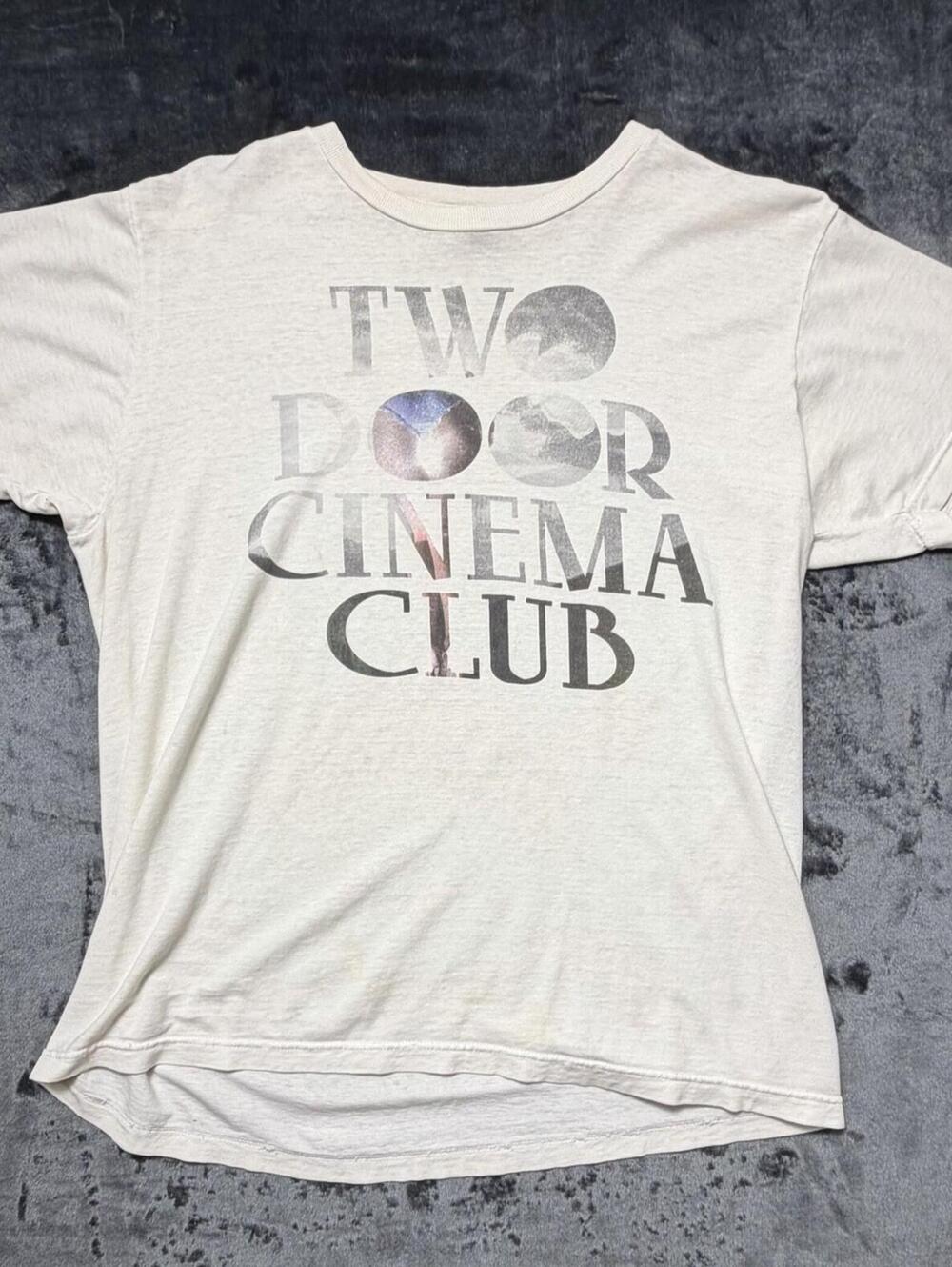 Two Door Cinema Club Band T-Shirt Cream Graphic Tee Men's Size Medium